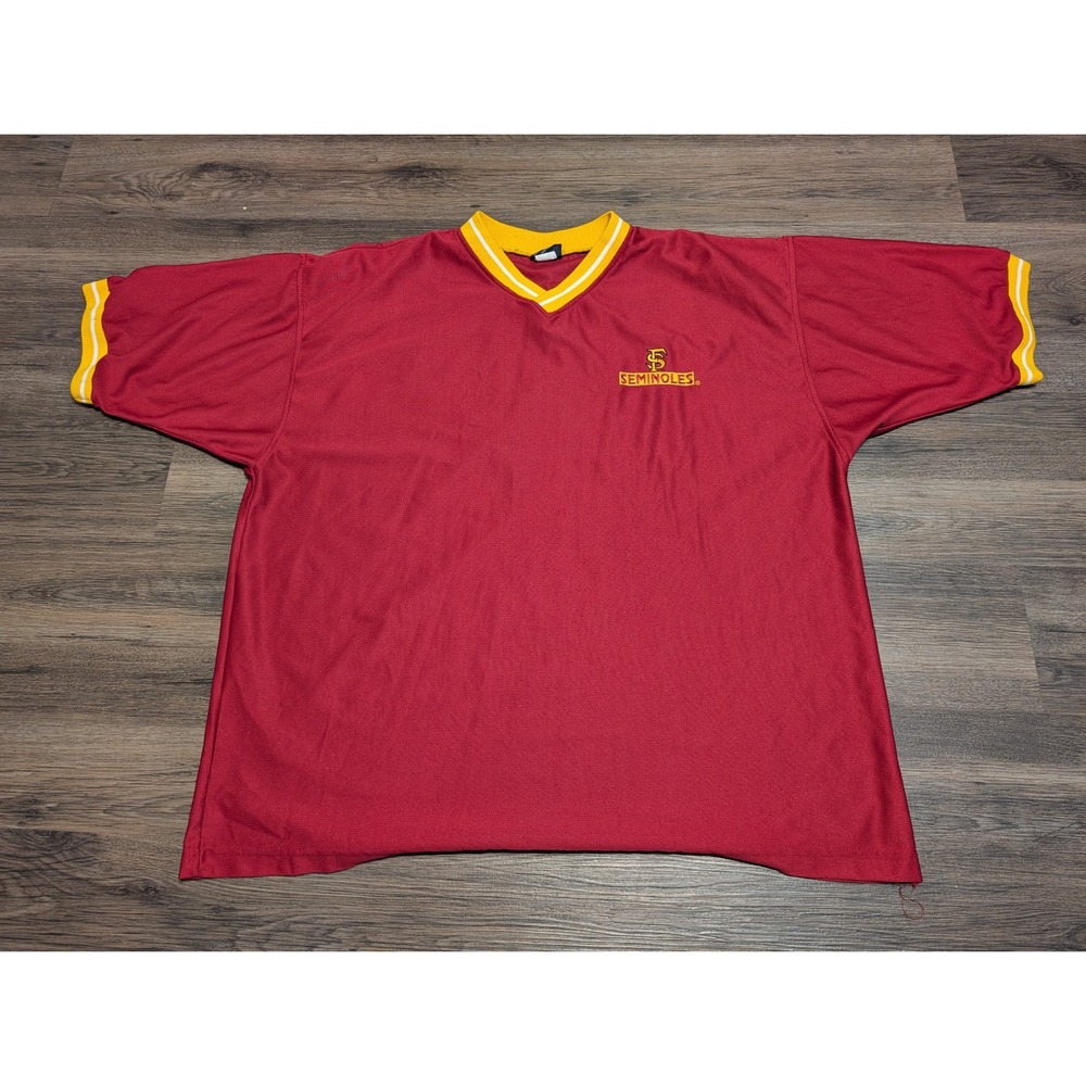 Vintage Champs Sports Florida‎ State Seminoles Embroidered V Neck T Shirt